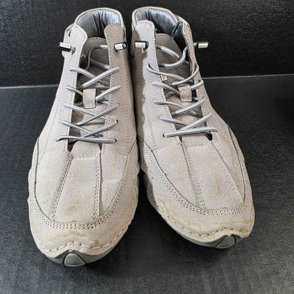 DBECK Men Grey Suede High Top Casual Shoes Sneakers Size 40